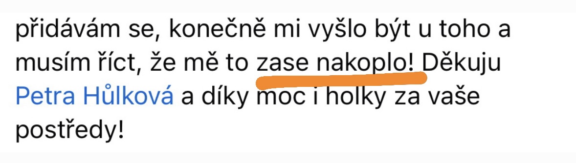 Zpětná vazba účastnice workshopu – zpráva 4